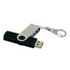 USB 2.0- флешка на 16 Гб с поворотным механизмом и дополнительным разъемом Micro USB, черный/серебристый