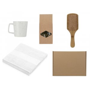 Подарочный набор для ванны с полотенцем, расческой и кружкой Подарочный набор для ванны с полотенцем, расческой и кружкой