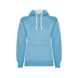 Толстовка с капюшоном Urban женская, небесно-голубой/белый Толстовка с капюшоном Urban женская, небесно-голубой/белый