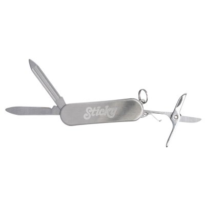 Мультитул-складной нож 3-в-1, металлик (гравировка)