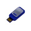 USB 2.0- флешка промо на 64 Гб прямоугольной формы, выдвижной механизм, синий