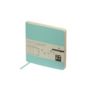 Скетчбук Sketch & Art в мягком переплете 145х145 мм, 100 л. бежевой бумаги 100 гр., мятный Скетчбук Sketch & Art в мягком переплете 145х145 мм, 100 л. бежевой бумаги 100 гр., мятный