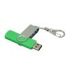 USB 2.0- флешка на 32 Гб с поворотным механизмом и дополнительным разъемом Micro USB, зеленый/серебристый