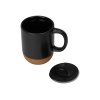 Кружка Denpasar с пробковым дном и крышкой, цветная с двух сторон, черный