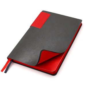 Ежедневник A5 недатированный Molfetta в мягком переплёте, серо-красный Ежедневник A5 недатированный Molfetta в мягком переплёте, серо-красный