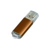 USB 2.0- флешка на 64 Гб с прозрачным колпачком, коричневый